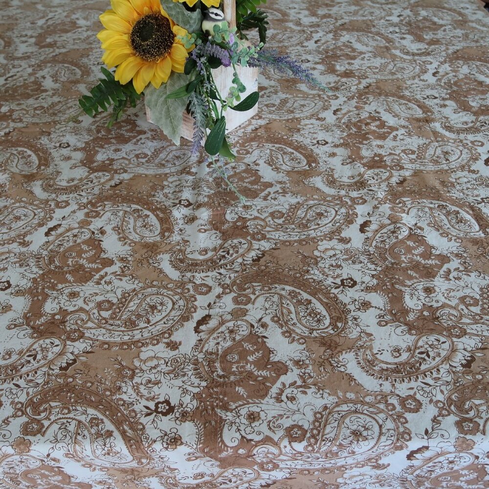 Sageberry Creek Paisley Print India Cotton Boho Tablecloth 108" x 55"